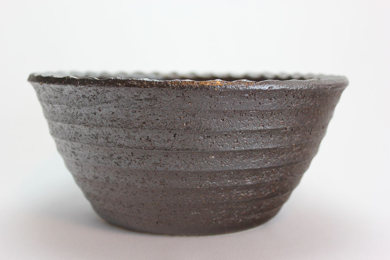 コゲ千段寄植鉢,7号,信楽焼,植木鉢,盆栽鉢