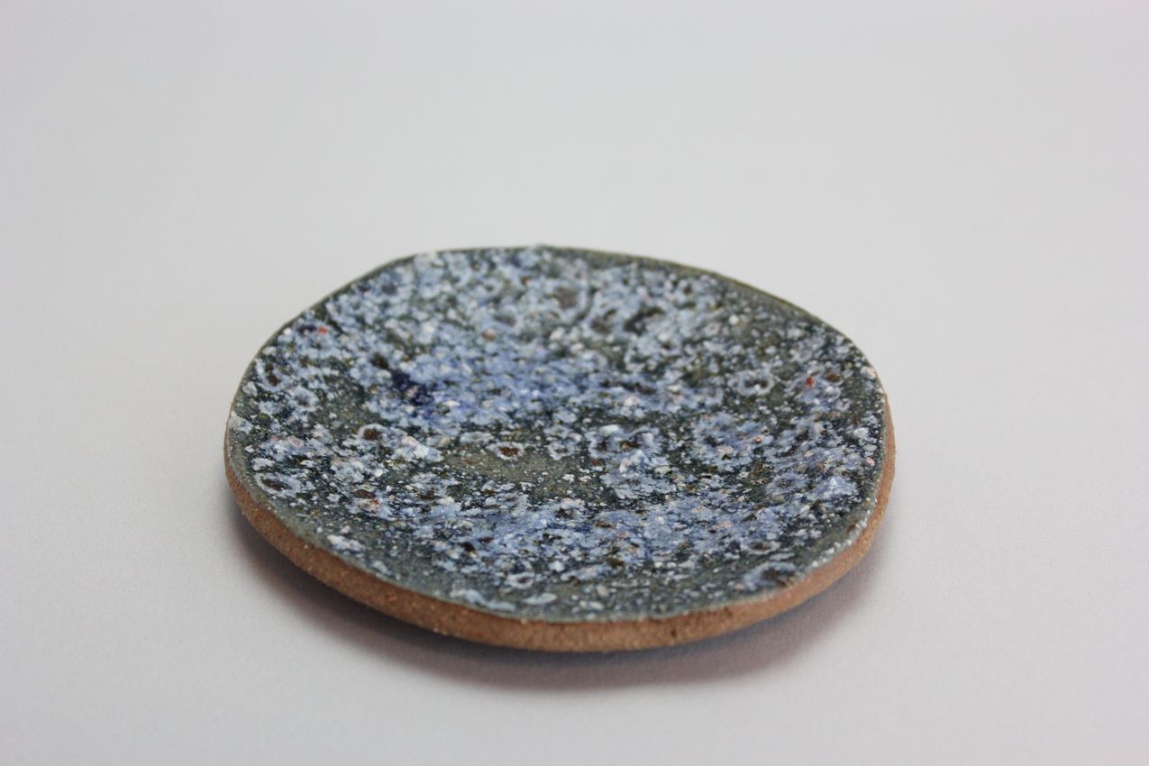 文五郎,青釉皿,4号,信楽焼,植木鉢