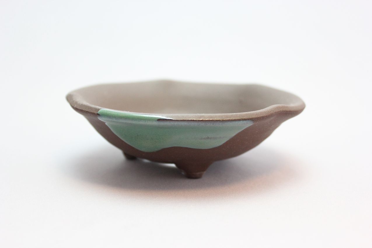 ウデ浅丸山草,3.5号,信楽焼,植木鉢,盆栽鉢