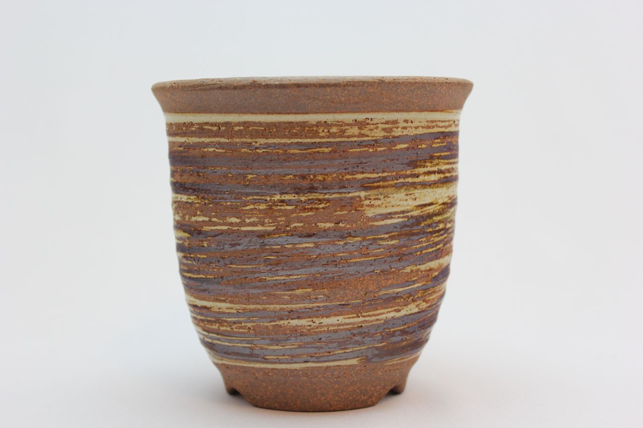 雪割草鉢,刷毛目,3.5号,萬古焼,植木鉢