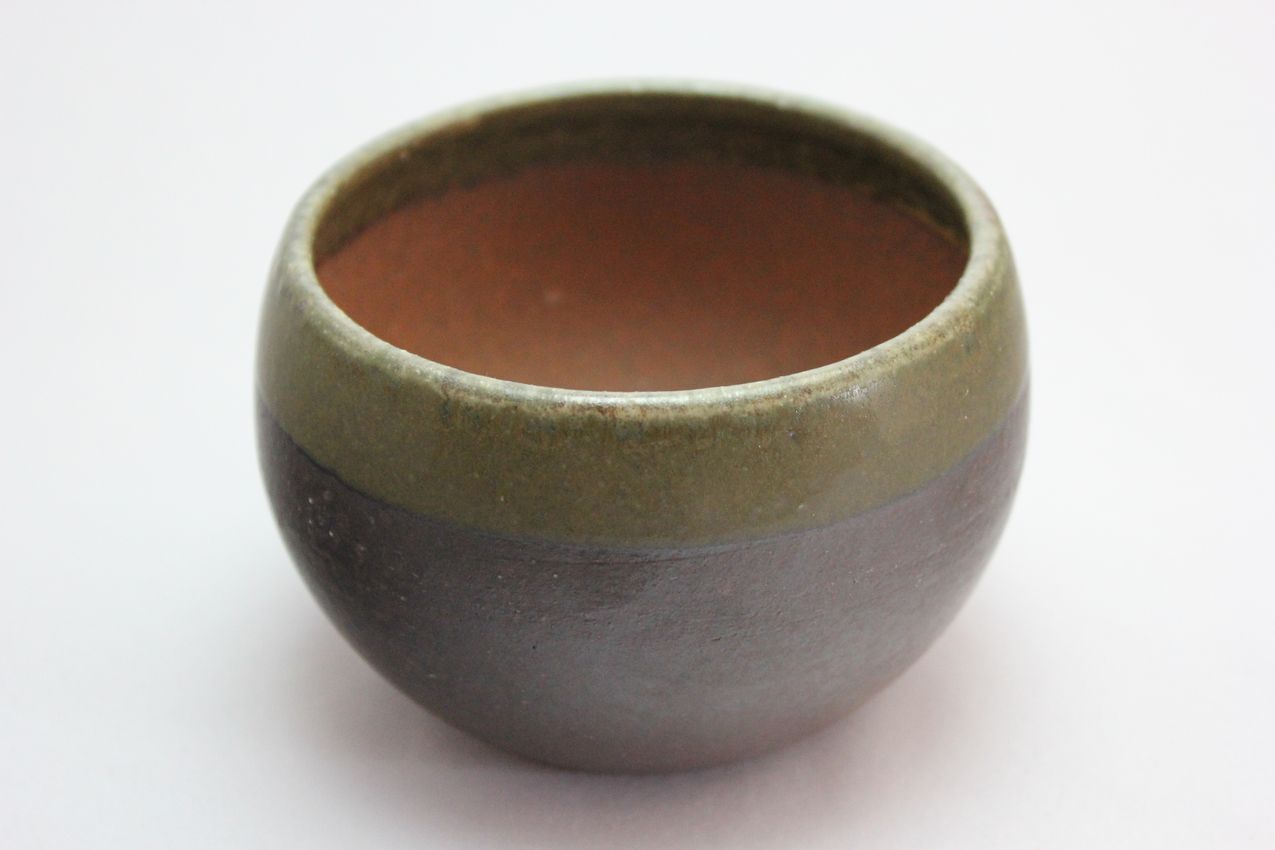 丸球鉢,緑縁,3号,萬古焼,植木鉢