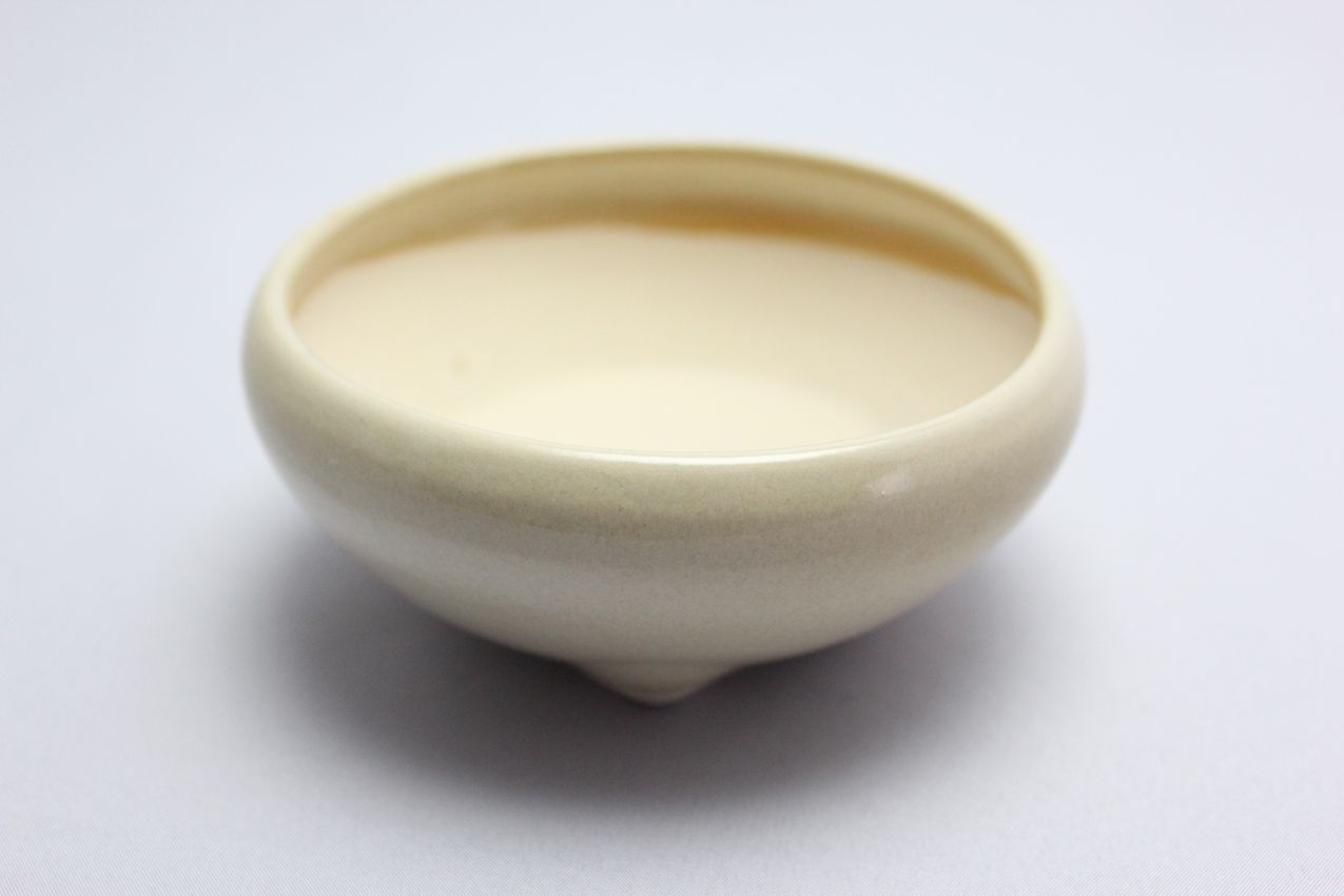 鉄鉢,クリーム,3号,萬古焼,植木鉢