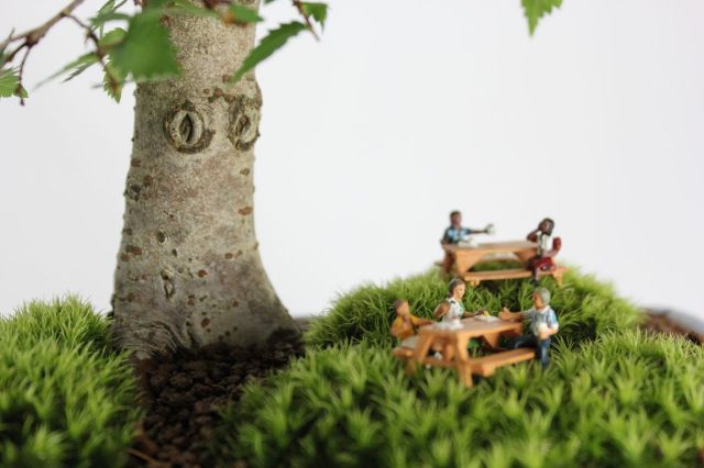 マン盆栽,盆栽ジオラマ,盆栽フィギュア,ミニ盆栽,苔玉