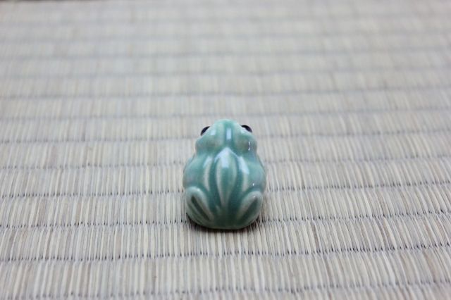 美品【正志作】カエル付きナマズ 蟹雲脚ミニ盆栽鉢 08.jpg