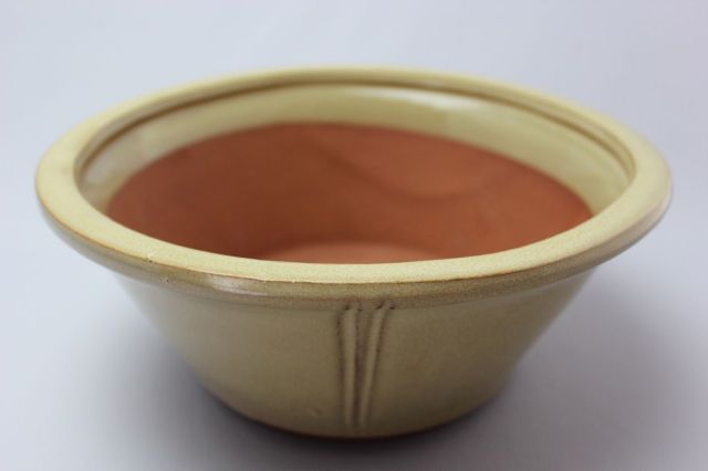 丸外縁立筋,クリーム,7号,中国鉢,植木鉢