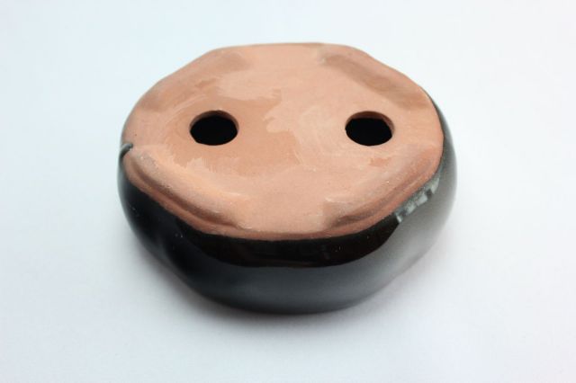 木瓜,黒釉,3.5号,中国鉢,植木鉢