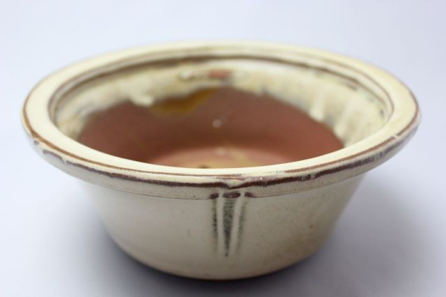 丸外縁立筋,クリーム,7号,中国鉢,植木鉢