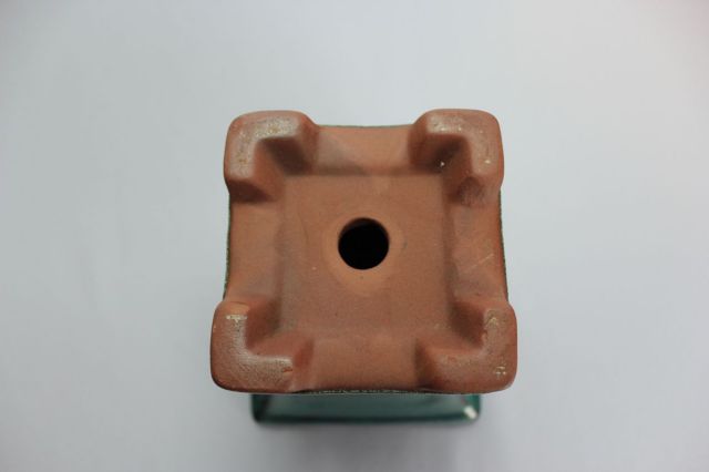 正方反型額入,織部,3.5号,中国鉢,植木鉢