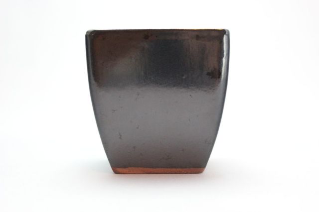 正方切立（深）,黒釉,3号,中国鉢,植木鉢