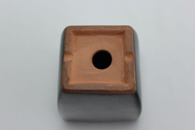 正方切立（深）,黒釉,3号,中国鉢,植木鉢