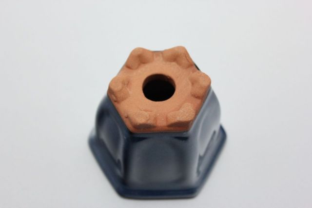 六方外縁額入,生子,2号,中国鉢,植木鉢