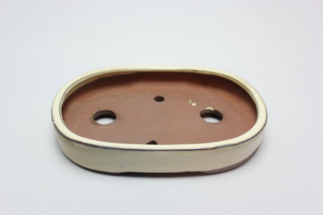 楕円切立,クリーム,5号,中国鉢,植木鉢