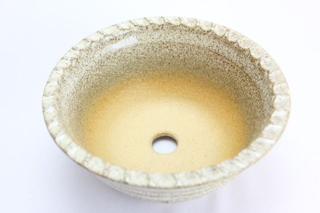 白霞千段寄植鉢,6号,信楽焼,植木鉢,盆栽鉢