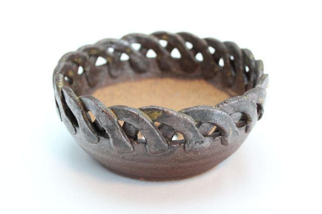 縄付,中染丸,5号,信楽焼,植木鉢