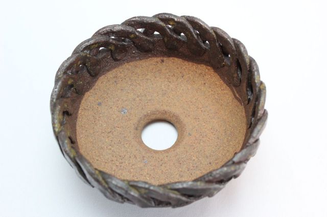 縄付,中染丸,5号,信楽焼,植木鉢