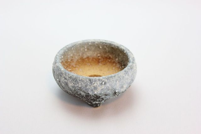 綿カベ白雪鉄鉢丸,3号,信楽焼,植木鉢,盆栽鉢