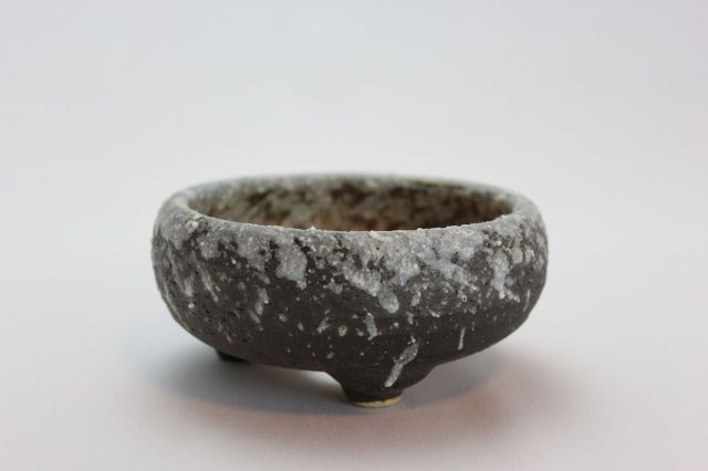 綿カベ白雪鉄鉢丸,4号,信楽焼,植木鉢,盆栽鉢