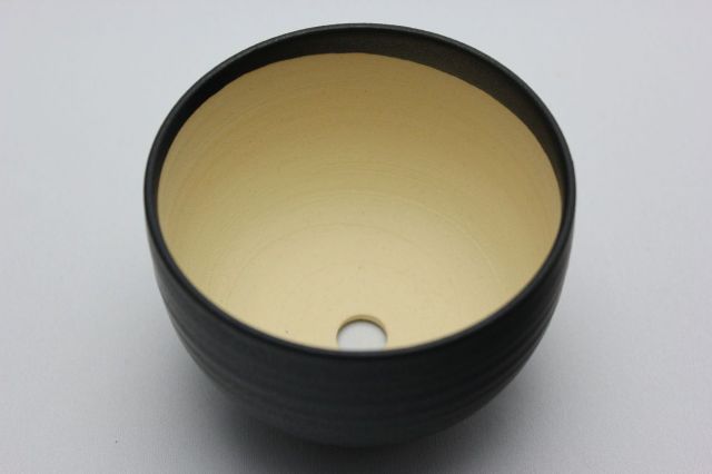 益造作,黒碗型,4号,信楽焼,植木鉢