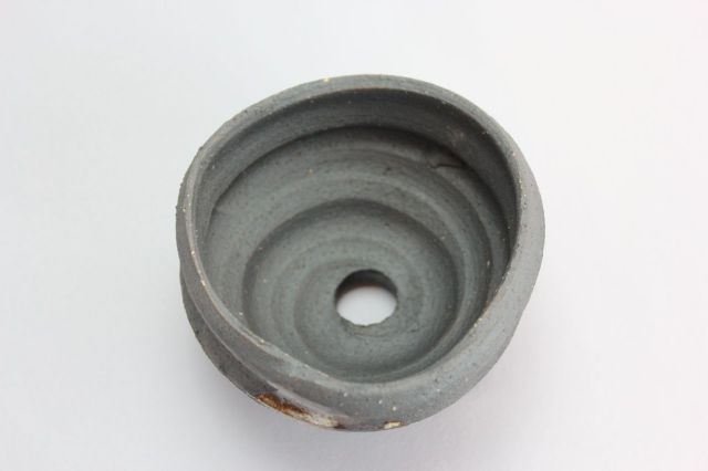 黒地白釉流大深,3号,信楽焼,植木鉢,盆栽鉢