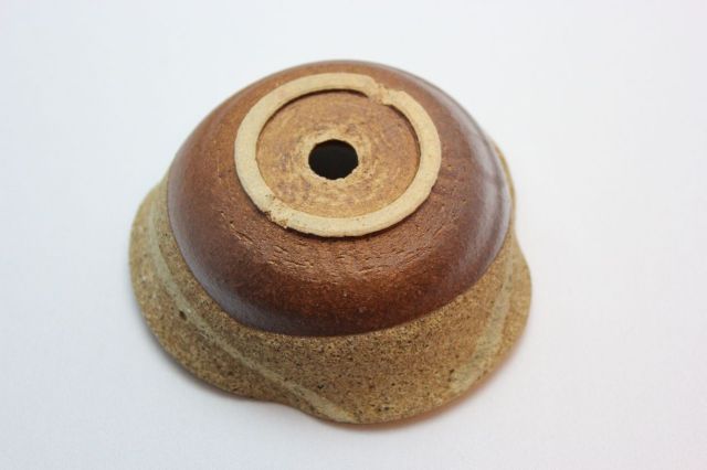 窯肌三方曲げ,3.5号,信楽焼,植木鉢,盆栽鉢