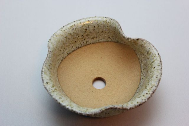 鉄砂三方曲げ,3.5号,信楽焼,植木鉢,盆栽鉢