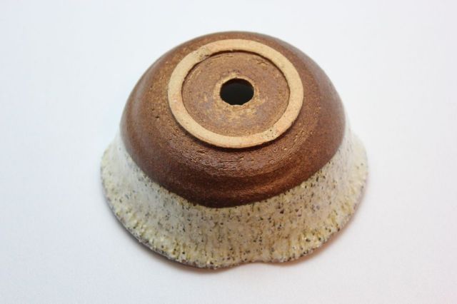 鉄砂三方曲げ,3.5号,信楽焼,植木鉢,盆栽鉢