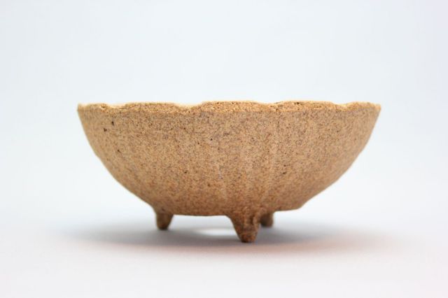 焼締め捻り丸深,3号,信楽焼,植木鉢,盆栽鉢