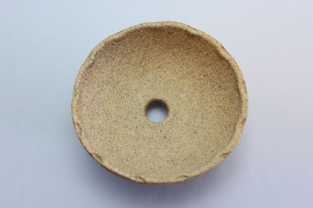 焼締め捻り丸深,3号,信楽焼,植木鉢,盆栽鉢