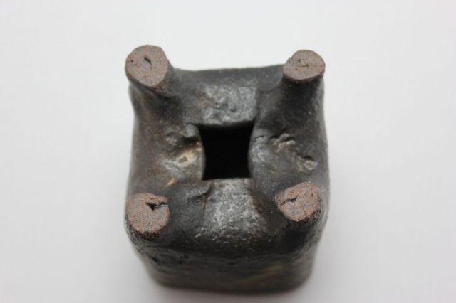 文五郎,黒金彩正角長,2号,信楽焼,植木鉢
