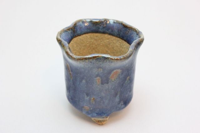 万作大空花形,2号,信楽焼,植木鉢,盆栽鉢