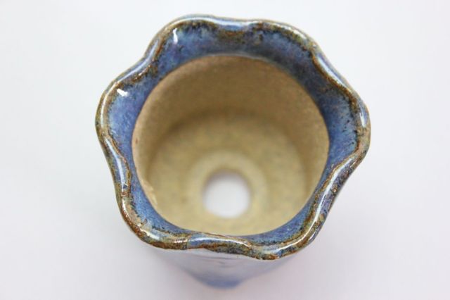 万作大空花形,2号,信楽焼,植木鉢,盆栽鉢