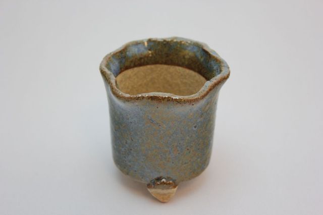 万作鎌倉花形,2号,信楽焼,植木鉢,盆栽鉢