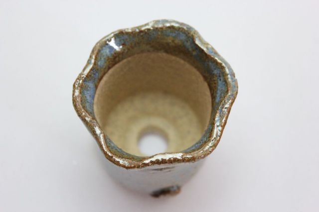 万作鎌倉花形,2号,信楽焼,植木鉢,盆栽鉢