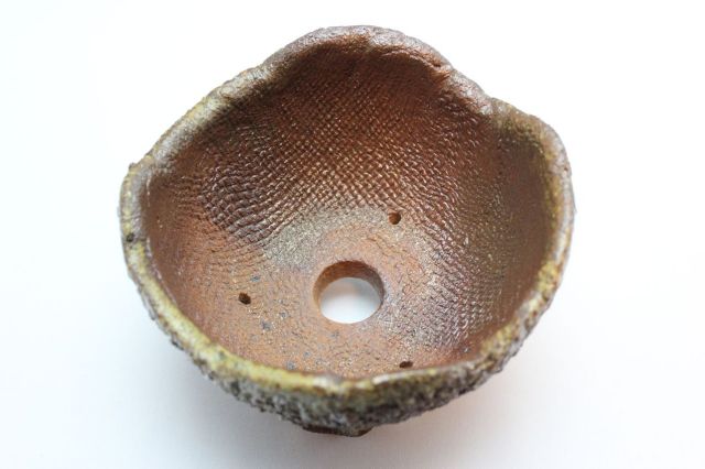 鉄鉢中深イラボ,5号,信楽焼,植木鉢,盆栽鉢