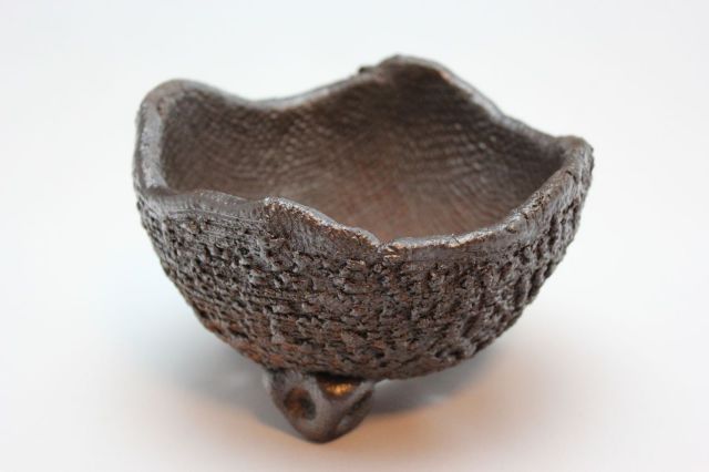 鉄鉢中深茶黒,5号,信楽焼,植木鉢,盆栽鉢