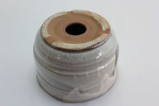 白中深丸,5号,信楽焼,植木鉢,盆栽鉢