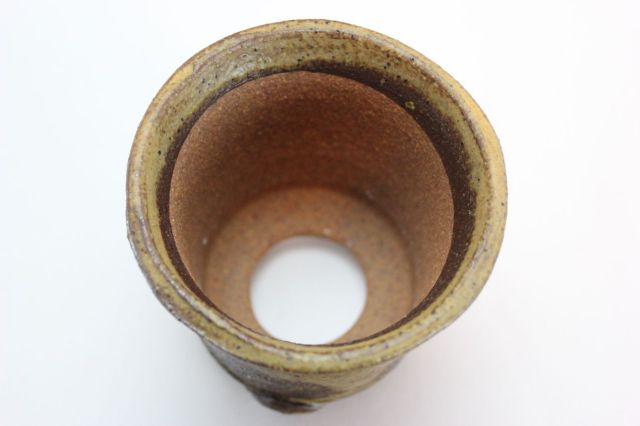 鉄伊羅保ソリひねり,3.5号,信楽焼,植木鉢,盆栽鉢