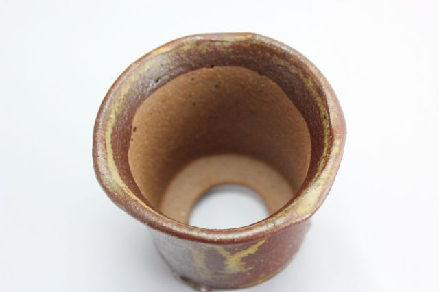 鉄伊羅保ソリひねり,3.5号,信楽焼,植木鉢,盆栽鉢