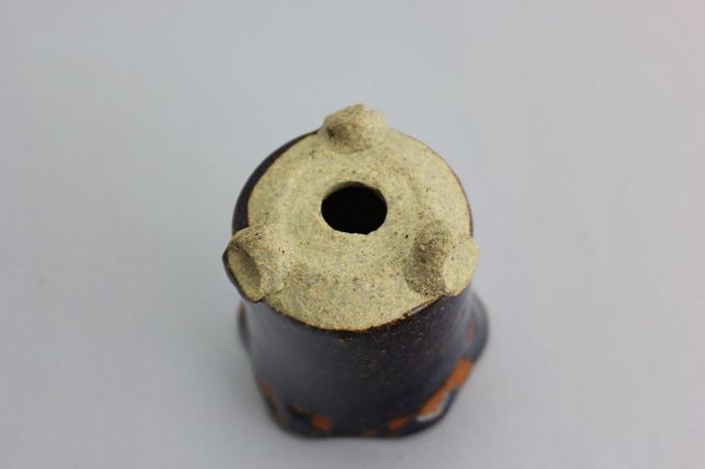 万作紫花形,2号,信楽焼,植木鉢,盆栽鉢