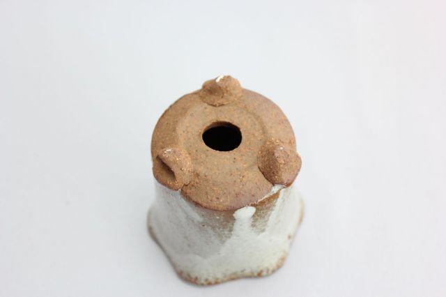 万作白花形,2号,信楽焼,植木鉢,盆栽鉢