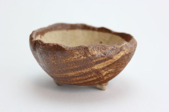 茶中浅ちぎり丸,3号,信楽焼,植木鉢,盆栽鉢
