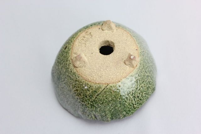 緑中浅ちぎり丸,3号,信楽焼,植木鉢,盆栽鉢