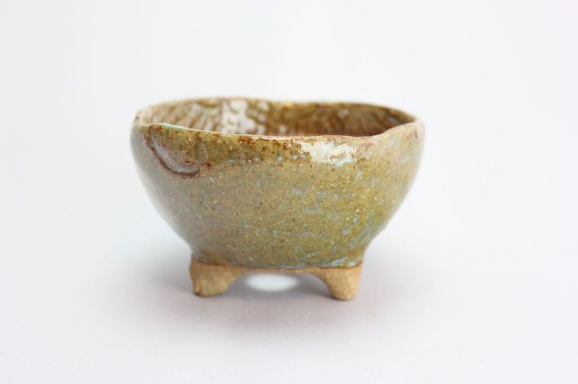 万作緑薄青丸,3号,信楽焼,植木鉢,盆栽鉢