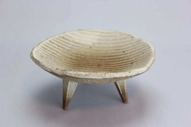 白マット高足付浅鉢,4.5号,信楽焼,植木鉢,盆栽鉢