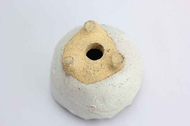 万作白つぼみ型,3号,信楽焼,植木鉢,盆栽鉢