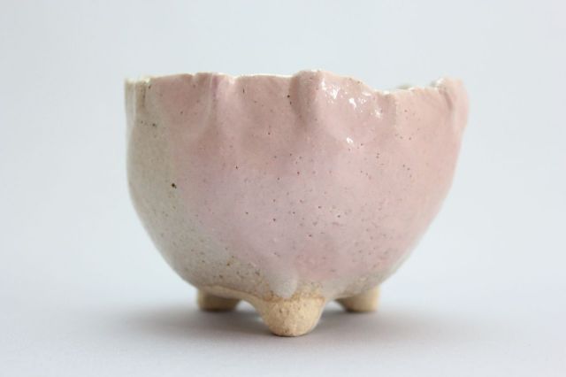 万作桃つぼみ型,3号,信楽焼,植木鉢,盆栽鉢