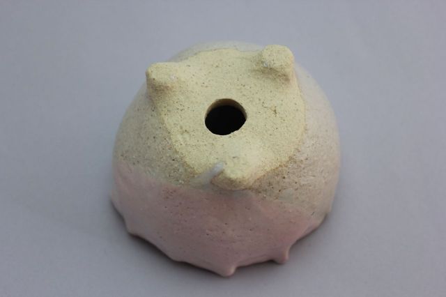 万作桃つぼみ型,3号,信楽焼,植木鉢,盆栽鉢