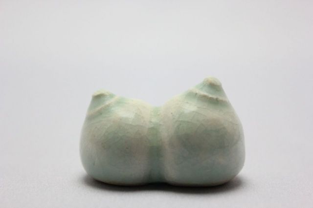 Rey作,おっぱい,盆栽道具置き(ライトブルー),添景,マン盆栽