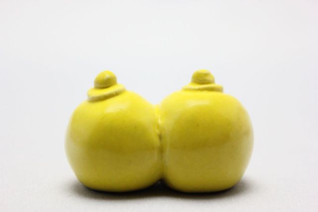 Rey作,おっぱい,盆栽道具置き(イエロー),添景,マン盆栽