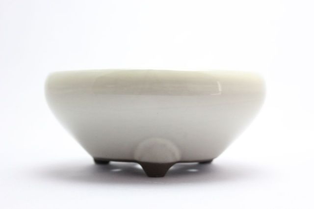 クリーム丸鉄鉢,5号,瀬戸焼,植木鉢,盆栽鉢